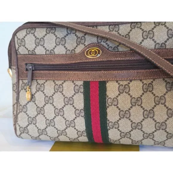 Gucci GG Monogram Vintage Ophidia Crossbody Bag Sherry Line Adjustable Strap - Picture 5 of 15